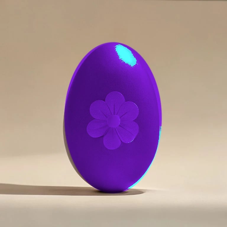 Œuf violet et turquoise symbolisant l’harmonisation des lieux